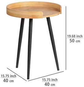 Bambusový okrúhly odkladací stolík ø 40 cm Loft – Wenko