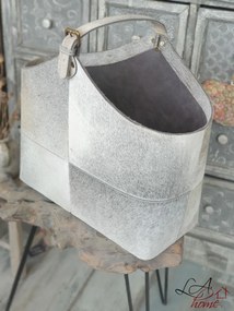 Kožený kôš hovädzej kože šedá - 50 * 21 * 40cm