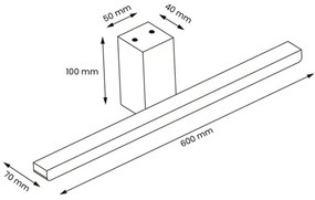 LED Kúpeľňové osvetlenie zrkadla ARTEMIS LED/13,8W/230V 4000K 60 cm IP44 zlatá