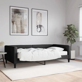 Denná posteľ s matracom čierna 100x200 cm látka 3196567