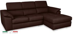 Kožená rohová sedacia súprava LOREN II, pravá, tm. hnedá (madras - 144 walnut)