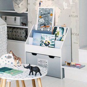 Atmosphera Créateur d'intérieur Knižnica so zásuvným boxom sivá