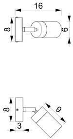 Nástenné bodové svietidlo JOKER 1xGU10/25W/230V zelená/zlatá