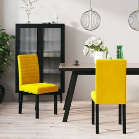Jedálenské stoličky 2 ks žlté zamat