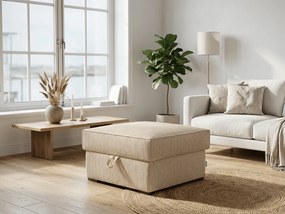 AKCIA Krémový taburet SMART COSARO s úložným priestorom 65x65 cm II. akosť