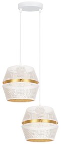 Luster na lanku PARIS 2xE27/60W/230V biela/zlatá