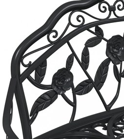 Záhradná lavica 100 cm liaty hliník Dekorhome Čierna