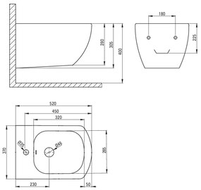 Deante Anemon, závesný bidet  52 x 37 cm Rimfree, biela, CDZ_6BPW