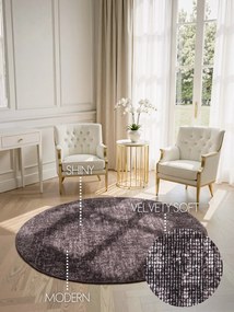 ELLE Decoration, Kusový koberec Brilliance Prisma 106311 Brown z kolekcie Elle kruh, 160x160 (priemer) kruh, hnedá, obývacia izba