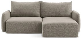 Béžová rozkladacia/s úložným priestorom rohová pohovka (pravý roh) Kalena – Makamii