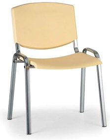 Konferenčná stolička Design - chrómované nohy, žltá