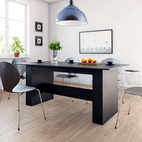 Jedálenský stôl čierny 180x90x76 cm drevotrieska 800469
