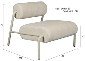 Krémové kreslo Lekima – Zuiver