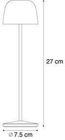 Stolná lampa hrdzavo hnedá vrátane LED nabíjateľná s nabíjacou stanicou IP65 - Raika