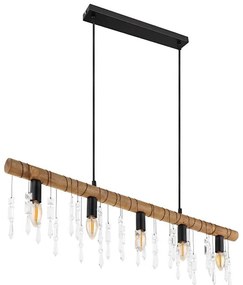 Globo 15532-5H - Luster na lanku KIRA 5xE14/40W/230V čierna/hnedá