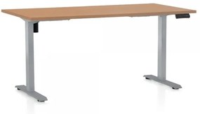 Výškovo nastaviteľný stôl OfficeTech B, 160 x 80 cm, šedá podnož