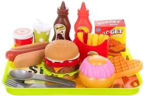 ISO Trade Detská hračka: sada rýchleho občerstvenia 26 dielov – hračkové jedlo do kuchynky