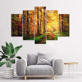 Gario Obraz na plátne Forest road - 5 dielny Rozmery: 100 x 70 cm