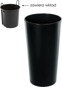 Kvetináč Lilia 300 mm s vložkou – čierny*45464