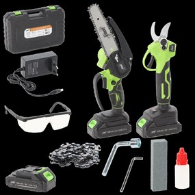 KPL. 15 CM 600 W 21 V BEZDRÔTOVÁ PÍLA NA VETVY + 25 MM 600 W 21 V BEZDRÔTOVÉ NOŽNICE NA STRIEHANIE