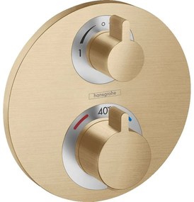 HANSGROHE Ecostat S termostat pod omietku pre 2 spotrebiče, s uzatváracím a prepínacím ventilom, kartáčovaný bronz, 15758140