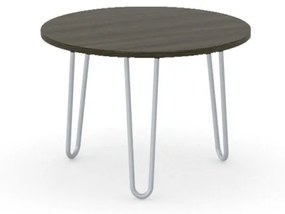 Okrúhly konferenčný stôl SPIDER, priemer 600 mm, sivo-strieborná podnož, doska wenge