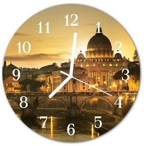 Nástenné sklenené hodiny Bazilika fi 30 cm