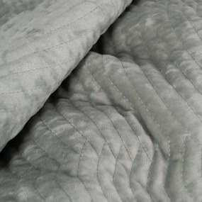 Sivozelený zamatový prešívaný pléd 230x260 cm – Ixia