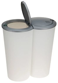 Odpadkový kôš Matteo 2x25 L bielo-sivý