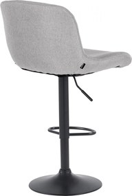 Barová stolička Solon - látka, čierny rám - svetlo šedá