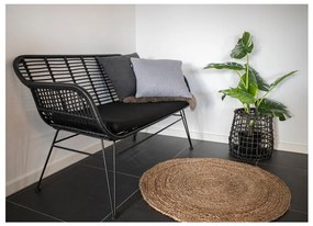 Čierna záhradná pohovka z umelého ratanu House Nordic Trieste