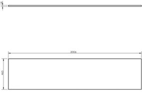 Mexen Uni, pracovná doska 200 cm, orech, 91AXX-2004-464-18-86