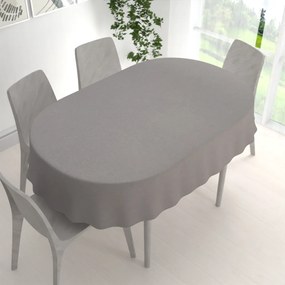 Biante Dekoračný oválny obrus BKR-503 Sivý režný 140x220 cm