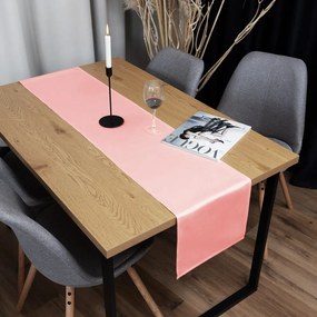 Biante Saténový behúň na stôl polyesterový Satén LUX-061 Svetlo koralovo ružový 35x160 cm