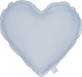 Ľanový vankúš srdca svetlo modrý 44cm