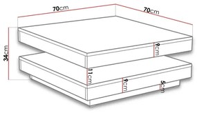 Konferenčný stolík NENANI 34x70 cm biela/dub wotan