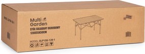 MultiGarden Skladací stôl 120x55 cm s taškou - čierny MultiGarden