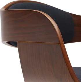 Barová stolička Kingston B - látka, čierny rám - orech/čierna