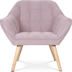 Relaxační křeslo ASPO — masiv, látka, růžová