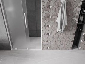 Mexen Velar L, posuvné sprchové dvere do otvoru 100 cm, 8mm sklo námraza, biela matná, 871-100-003-31-20