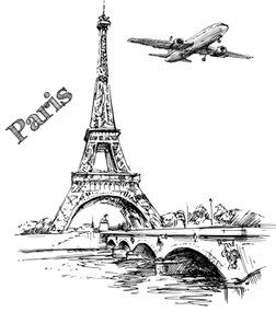 Samolepka na stenu "Paríž 3" 78x70 cm