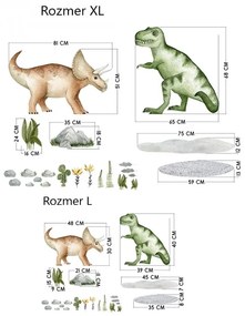 Nálepka na stenu, Tyranosaurus a Triceratops