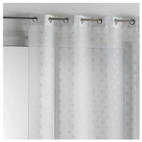 Sammer Elegantná záclona v bielej farbe s jemným strieborným vzorom 140x240 3574386255318
