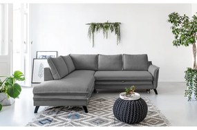 Sivá rozkladacia rohová pohovka Miuform Charming Charlie L, ľavý roh