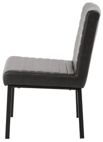 furniture-nabytek.cz - Čalúnená stolička Wingston z umelej kože a kovu, nosnosť 250 kg, šedá