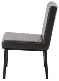furniture-nabytek.cz - Čalúnená stolička Wingston z umelej kože a kovu, nosnosť 250 kg, šedá