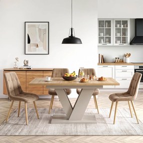 Vintino Jedálenský rozťahovací stôl ARES dub artisan/kašmír 120-160 cm