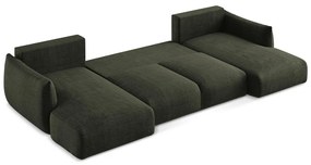 Zelená rozkladacia rohová pohovka (do tvaru "U") Leila – Makamii