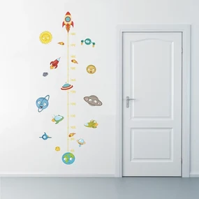 Samolepka na stenu "Detský meter - Raketa 2" 130x57 cm