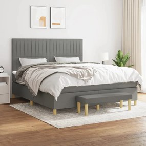 Boxspring posteľ s matracom tmavosivá 160x200 cm látka 3137326